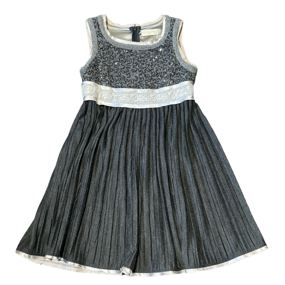 MONNALISA Chic****Elegant Grey Party Dress***Size 7 $589